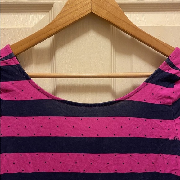 Lilly Pulitzer Scoop Neck Evelyn Dress Pink & Navy Stripes w/ Polka Dots Sz S - Picture 4 of 15